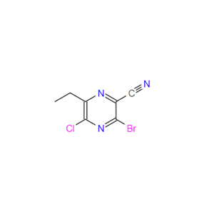 3-溴-5-氯-6-乙基吡嗪-2-甲腈