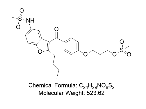 决萘达隆杂质09,3-(4-(2-butyl-5-(methylsulfonamido)benzofuran-3-carbonyl)phenoxy)propyl methanesulfonate