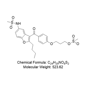 决萘达隆杂质09,3-(4-(2-butyl-5-(methylsulfonamido)benzofuran-3-carbonyl)phenoxy)propyl methanesulfonate