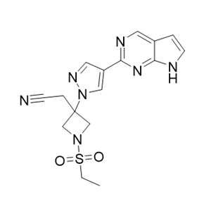 巴瑞克替尼杂质07,2-(3-(4-(7H-pyrrolo[2,3-d]pyrimidin-2-yl)-1H-pyrazol-1-yl)-1-(ethylsulfonyl)azetidin-3-yl)acetonitrile