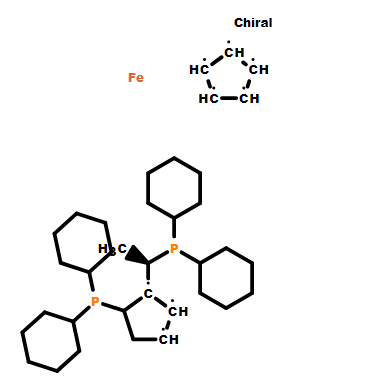 (R)-1-[(R)-2-(二環(huán)己基膦基)二茂鐵基]乙基二環(huán)己基膦,(R)-1-[(R)-2-(Dicyclohexylphosphino)ferrocenyl]ethyldicyclohexylphosphine[Josiphos SL-J3-1]