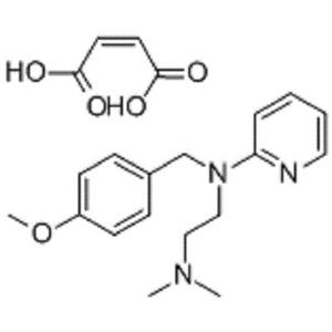 N-[(4-甲氧苯基)甲基]-N-(2-吡啶基)-N’,N’-二甲基-乙二胺马来酸盐；59-33-6