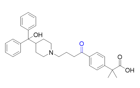 非索非那定杂质01,2-[4-[4-[4-(hydroxydiphenylmethyl)piperidin-1-     yl]butanoyl]phenyl]-2-methylpropanoic acid