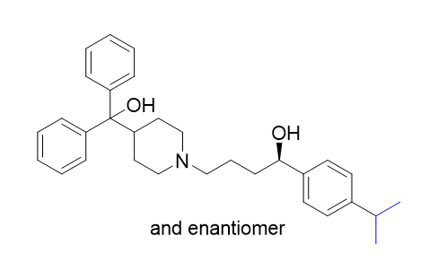 非索非那定雜質(zhì)03,(1RS)-4-[4-(hydroxydiphenylmethyl)piperidin-1-yl]-1-[4-     (1-methylethyl)phenyl]butan-1-ol