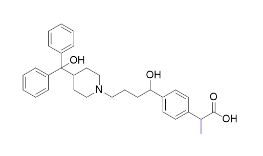 非索非那定杂质06,2-[4-[1-hydroxy-4-[4-(hydroxydiphenylmethyl)piperidin   1-yl]butyl]phenyl]propanoic acid
