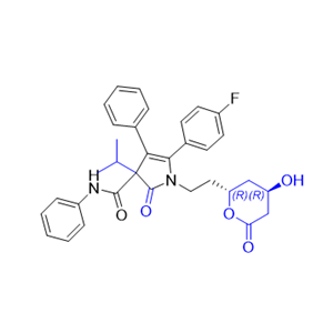 阿托伐他汀钙杂质10,5-(4-fluorophenyl)-1-(2-((2R,4R)-4-hydroxy-6-oxotetrahydro-2H-pyran-2-yl)ethyl)-3-isopropyl-2-oxo-N,4-diphenyl-2,3-dihydro-1H-pyrrole-3-carboxamide