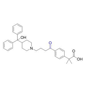 非索非那定杂质01,2-[4-[4-[4-(hydroxydiphenylmethyl)piperidin-1-     yl]butanoyl]phenyl]-2-methylpropanoic acid