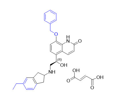 茚達(dá)特羅雜質(zhì)14,8-(benzyloxy)-5-((1R)-2-((5-ethyl-2,3-dihydro-1H-inden-2-yl)amino)-1-hydroxyethyl)quinolin-2(1H)-one fumarate