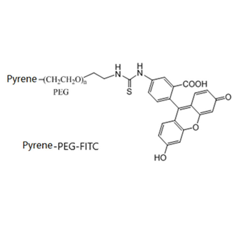 芘丁酸-聚乙二醇-荧光素,Pyrene-PEG-FITC;Pyrene-PEG-Fluorescent