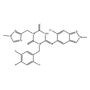 (E)-6-((6-氯-2-甲基-2H-吲唑-5-基)亞氨基)-3-((1-甲基-1H-1,2,4-三唑-3-基)甲基 )-1-(2,4,5-三氟芐基)-1,3,5-三嗪烷-2,4-二酮