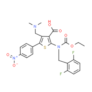 2-[(2 ,6-二氟苄基)乙氧基羰基氨基]-4-（(二甲基氨基）甲基）-5-(4-硝基苯基)噻吩-3-甲酸