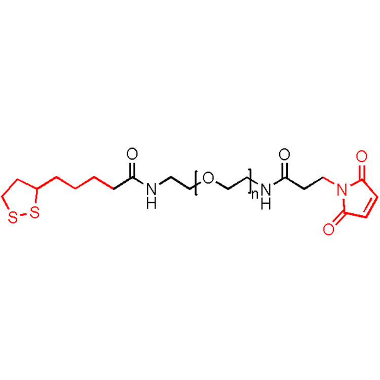 硫辛酸-聚乙二醇-马来酰亚胺,LA-PEG-MAL;Lipoic acid-PEG-Maleimide