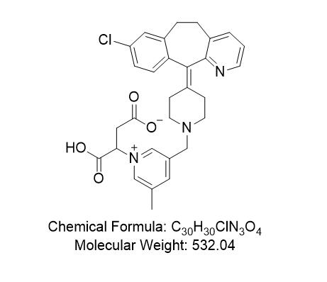 卢帕他定杂质06,-carboxy-3-(3-((4-(8-chloro-5,6-dihydro-11H-benzo[5,6]cyclohepta[1,2-b]pyridin-11-ylidene)piperidin-1-yl)methyl)-5-methylpyridin-1-ium-1-yl)propanoate