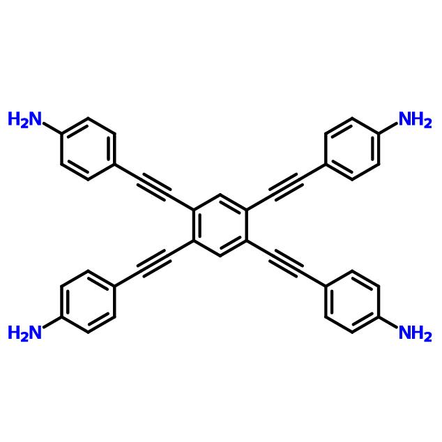 4,4',4'',4'''-[苯-1,2,4,5-四基四(乙炔-2,1-二基)]四苯胺,4,4',4'',4'''-[Benzene-1,2,4,5-tetrayltetrakis(ethyne-2,1-diyl)]tetraaniline