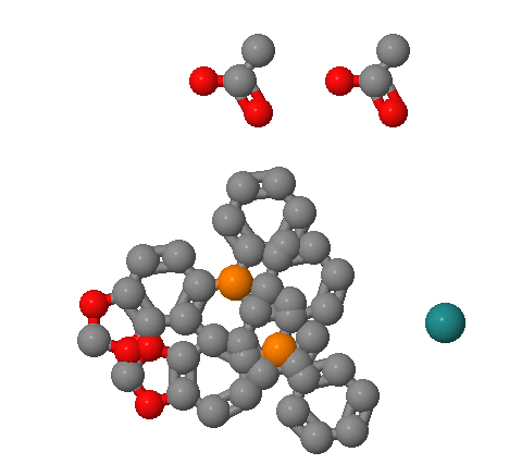 二乙酸根[(R)-(+)-5,5'-雙(二苯基膦)-4,4'-聯(lián)-1,3-苯并二噁唑]釕(II),Diacetato[(R)-(+)-5,5'-bis(diphenylphosphino)-4,4'-bi-1,3-benzodioxole]ruthenium(II)