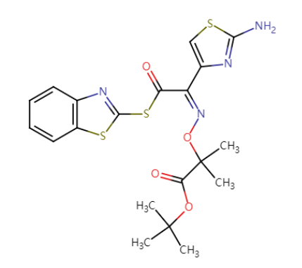 頭孢他啶側(cè)鏈酸活性酯,2-Mercaptobenzothiazolyl-(Z)-(2-aminothiazol-4-yl)-2-(tert-butoxycarbonyl) isopropoxyiminoacetate