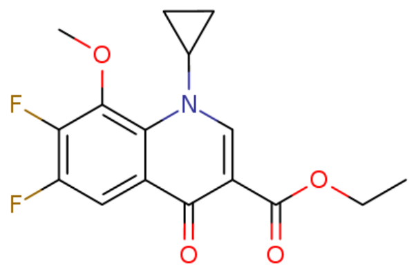 加替環(huán)內(nèi)酯,1-Cyclopropyl-6,7-difluoro-1,4-dihydro-8-methoxy-4-oxo-3-quinolinecarboxylic acid ethyl ester