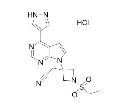 巴瑞克替尼杂质06,2-(3-(4-(1H-pyrazol-4-yl)-7H-pyrrolo[2,3-d]pyrimidin-7-yl)-1- (ethylsulfonyl)azetidin-3-yl)acetonitrile hydrochloride