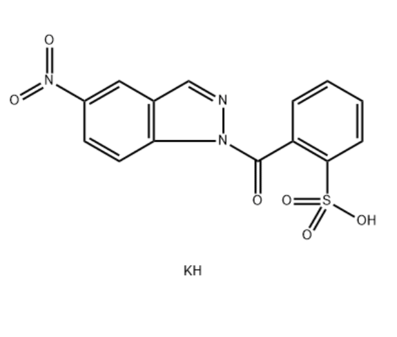 2-[（5-硝基-1H-吲唑-1-基）羰基]苯磺酸钾盐,Benzenesulfonic acid, 2-[(5-nitro-1H-indazol-1-yl)carbonyl]-, potassium salt (1:1)