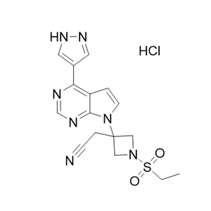 巴瑞克替尼杂质06,2-(3-(4-(1H-pyrazol-4-yl)-7H-pyrrolo[2,3-d]pyrimidin-7-yl)-1- (ethylsulfonyl)azetidin-3-yl)acetonitrile hydrochloride
