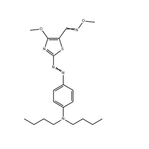 2-[2-[4-（二丁基氨基）苯基]二氮基]-4-甲氧基-5-噻唑甲醛， O-甲基肟