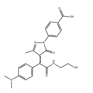 4-[4-[1-[4-（二甲基氨基）苯基]-2-[（2-羟乙基）氨基]-2-氧代亚乙基]-4，5-二氢-3-甲基-5-氧代-1H-吡唑-1-基]苯甲酸