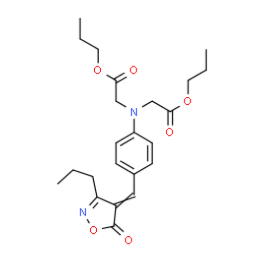 3-丙基-4-[4′-N，N-双（丙基羰基甲基）-氨基苄基]-异恶唑啉-5-on,3-Propyl-4-[4′-N,N-bis(propylcarbonylmethyl)-aminobenzyliden]-isoxazolin-5-on