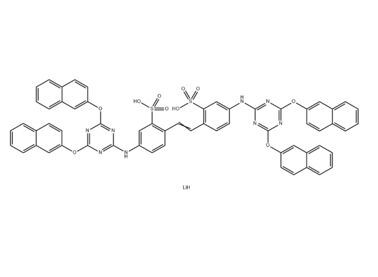 2，2'-（1，2-乙烯二酰基）双[5-[[4，6-双（2-萘基氧基）-1，3，5-三嗪-2-基]氨基苯磺酸,Benzenesulfonic acid, 2,2'-(1,2-ethenediyl)bis[5-[[4,6-bis(2-naphthalenyloxy)-1,3,5-triazin-2-yl]amino]-, dilithium salt (9CI)