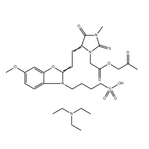 5-[[6-甲氧基-3-（4-磺基丁基）-2（3H）-苯并恶唑基亚甲基]亚乙基]-3-甲基-4-氧代-2-硫代氧基-α-（2-氧代丙基）酯与N，N-二乙基乙胺（1：1） （9CI）的混合物