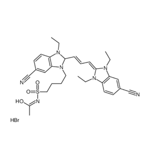 3-[4-（乙酰磺酰基）丁基]-5-氰基-2-[3-（5-氰基-1，3-二乙基-1， 3-二氢-2H-苯并咪唑-2-亚基）-1-丙烯-1-基]-1-乙基-2，3-d 甲基-1H-3，1-苯并咪唑-1-