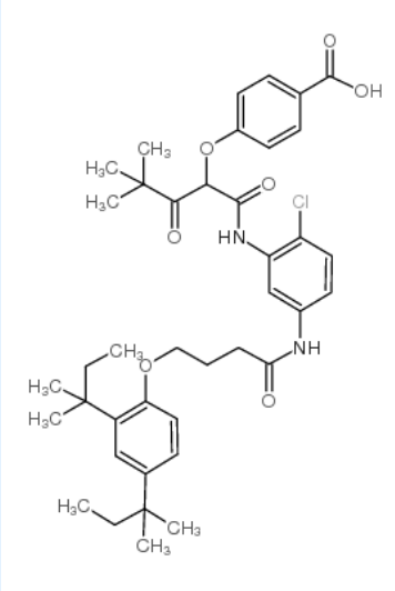 4-[1-[5-[4-[2,4-bis(2-methylbutan-2-yl)phenoxy]butanoylamino]-2-chloroanilino]-4,4-dimethyl-1,3-diox,4-[1-[5-[4-[2,4-bis(2-methylbutan-2-yl)phenoxy]butanoylamino]-2-chloroanilino]-4,4-dimethyl-1,3-dioxopentan-2-yl]oxybenzoic acid