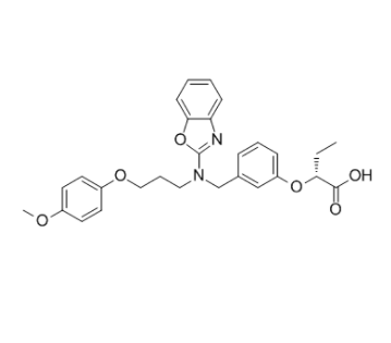 Pemafibrate,(2R)-2-[3-[[1,3-benzoxazol-2-yl-[3-(4-methoxyphenoxy)propyl]amino]methyl]phenoxy]butanoic acid