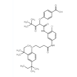 4-[1-[5-[4-[2,4-bis(2-methylbutan-2-yl)phenoxy]butanoylamino]-2-chloroanilino]-4,4-dimethyl-1,3-diox,4-[1-[5-[4-[2,4-bis(2-methylbutan-2-yl)phenoxy]butanoylamino]-2-chloroanilino]-4,4-dimethyl-1,3-dioxopentan-2-yl]oxybenzoic acid