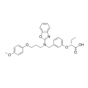 Pemafibrate,(2R)-2-[3-[[1,3-benzoxazol-2-yl-[3-(4-methoxyphenoxy)propyl]amino]methyl]phenoxy]butanoic acid