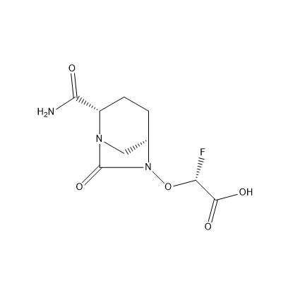 ETX1317,Acetic acid, 2-[[(1R,2S,5R)-2-(aminocarbonyl)-4-methyl-7-oxo-1,6-diazabicyclo[3.2.1]oct-3-en-6-yl]oxy]-2-fluoro-, (2R)-