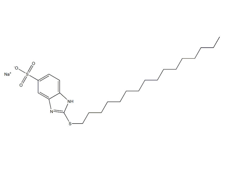 2-十六烷基硫代-1H-苯并咪唑-5-磺酸钠盐,sodium:2-hexadecylsulfanyl-1H-benzimidazole-5-sulfonate