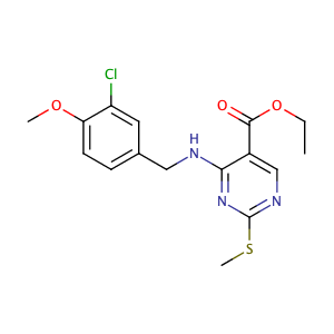 4-(3-氯-4-甲氧基苯氨基)-5-乙氧基羰基-2-甲基噻嘧啶,5-Pyrimidinecarboxylicacid, 4-[[(3-chloro-4-methoxyphenyl)methyl]amino]-2-(methylthio)-, ethyl ester