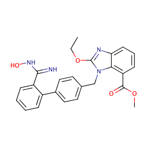 1-[(2'-(羟基脒基)[1,1-联苯基]-4-基)甲基]-2-乙氧基-1H-苯并咪唑-7-甲酸甲酯,2-ethoxy-1-((2'-((hydroxyamino)iminomethyl)(1,1'-biphenyl)-4-yl)methyl)-1h-benzimidazole-7-carboxylic acid methyl ester