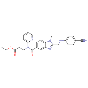 N-[[2-[[(4-氰基苯)胺]甲基]-1甲基-1H-5-苯并咪唑]羰基]3-氨基苯酰基]N-2-吡啶基-b-丙氨酸乙酯,Ethyl N-[(2-{[(4-cyanophenyl)amino]methyl}-1-methyl-1H-benzimidazol-5-yl)carbonyl]-N-pyridin-2-yl-beta-alaninate