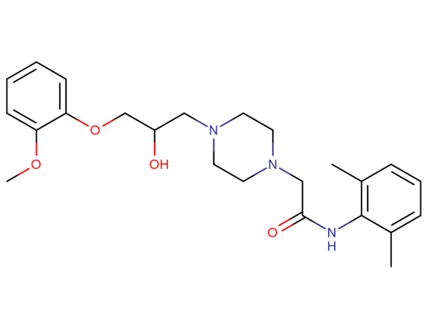 N-(2,6-二甲基苯基)-2-(4-(2-羟基-3-(2-甲氧基苯氧基)丙基)哌嗪-1-基)乙酰胺,N-(2,6-Dimethylphenyl)-2-(4-(2-hydroxy-3-(2-methoxyphenoxy)propyl)piperazin-1-yl)acetamide