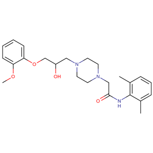 N-(2,6-二甲基苯基)-2-(4-(2-羟基-3-(2-甲氧基苯氧基)丙基)哌嗪-1-基)乙酰胺,N-(2,6-Dimethylphenyl)-2-(4-(2-hydroxy-3-(2-methoxyphenoxy)propyl)piperazin-1-yl)acetamide