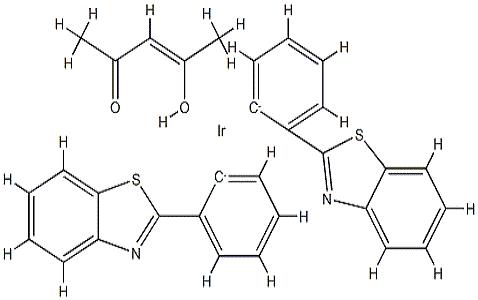 乙酰丙酮酸二(2-苯基苯并噻唑-C2,N)合铱(III),Ir(bt)2 (acac)