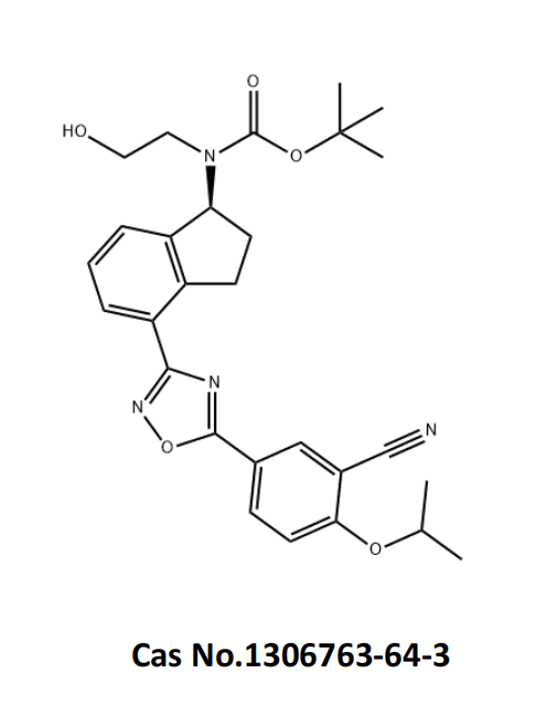 Carbamic acid,N-[(1S)-4-[5-[3-cyano-4-(1-methylethoxy)phenyl]-1,2,4-oxadiazol-3-yl]-2,3-dihydro-1H-inden-1-yl]-N-(2-hydroxyethyl)-, 1,1-dimethylethyl ester