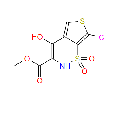 6-氯-4-羟基-3-甲氧羰基-2H-噻吩并[2,3-e]-1,2-噻嗪-1,1-二氧化物,methyl 6-chloro-4-hydroxy-1,1-dioxo-2H-thieno[2,3-e]thiazine-3-carboxylate
