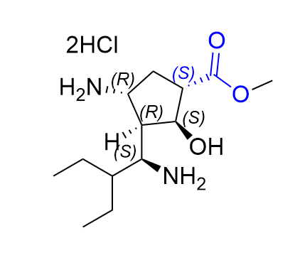 帕拉米韋雜質(zhì)34,methyl (1S,2S,3R,4R)-4-amino-3-((S)-1-amino-2-ethylbutyl)-2- hydroxycyclopentane-1- carboxylate dihydrochloride