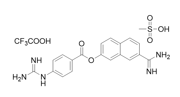 萘莫司他杂质04,7-carbamimidoylnaphthalen-2-yl 4-guanidinobenzoate trifluoroacetate methanesulfonate
