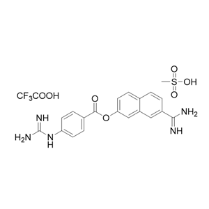 萘莫司他杂质04,7-carbamimidoylnaphthalen-2-yl 4-guanidinobenzoate trifluoroacetate methanesulfonate