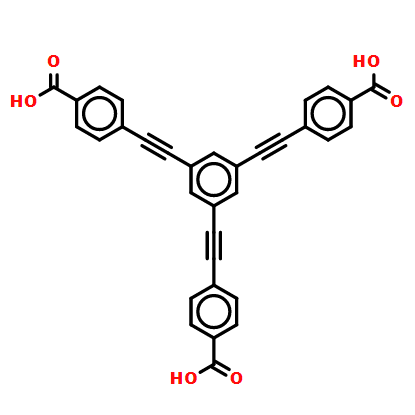 1,3,5-三(4-羧基苯基乙炔基)苯,4,4',4''-(benzene-1,3,5-triyltris(ethyne-2,1-diyl))tribenzoic acid