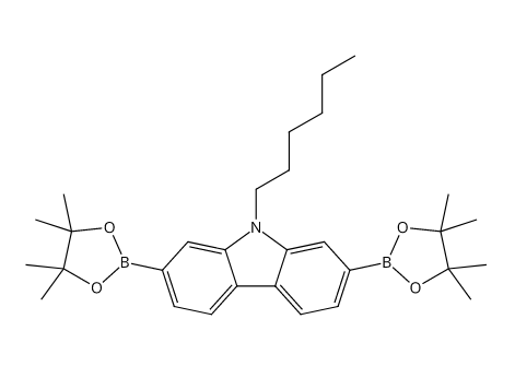 2,7-二硼酸频哪醇酯-9-己基咔唑,2,7-Bis(4,4,5,5-tetramethyl-1,3,2-dioxaborolan-2-yl)-9-hexylcarbazole