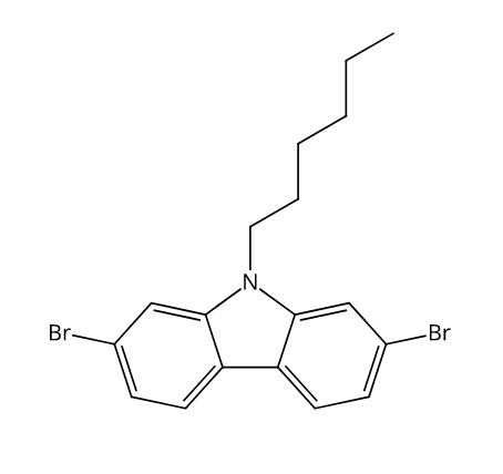 2,7-二溴-9-己基-9H-咔唑,2,7-Dibromo-9-hexyl-9H-carbazole